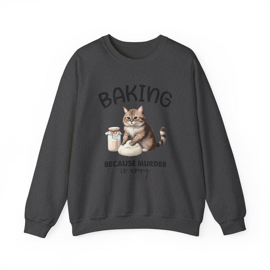 Cat-Themed Baking Sweatshirt, Funny Gift for Cat Lovers, Cute Kitchen Apparel, Cozy Homewear, Pet Lover Hoodie